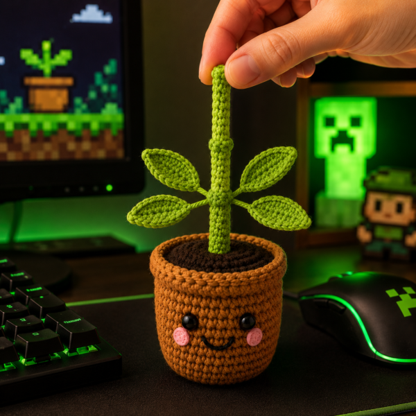 Pot Crochet Pattern PDF | Pull & Grow Amigurumi Plant | Beginner Friendly Crochet Plant Pattern