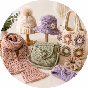 Discover stylish Wearable Patterns PDF downloads for crochet lovers. Explore crochet scarves, hats, bags, shawls, and cozy handmade accessories with instant digital downloads.