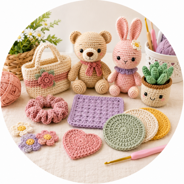Discover beginner-friendly Crochet Patterns PDF downloads with easy projects, quick makes, and simple step-by-step tutorials. Perfect starter crochet patterns for new crocheters and handmade gift ideas.