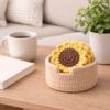 Sunflower Coaster Crochet Pattern PDF | Flower Coaster Set with Holder | Beginner Friendly  | Instant Download