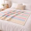 Easy Waffle Stitch Crochet Baby Blanket Pattern PDF | Cozy Multi-Color Blanket