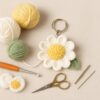 3D Daisy Keychain Crochet Pattern PDF | Easy Puff Stitch Flower Tutoria