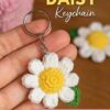 3D Daisy Keychain Crochet Pattern PDF | Easy Puff Stitch Flower Tutoria