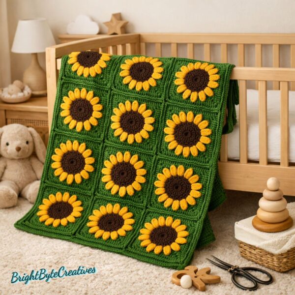 Sunflower Granny Square Pattern PDF | Easy Beginner Blanket Motif Sunflower Granny Square Pattern PDF | Easy Beginner Blanket Motif