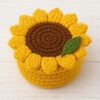 Easy Crochet Pattern Bundle PDF | Beginner Coaster Holder & Sunflower Basket Set