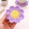 Flower Coaster Crochet Pattern PDF | Beginner Floral Mug Rug | 8 Petal Daisy Coaster