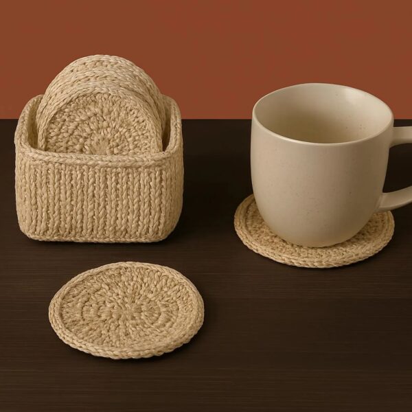 Easy Crochet Coaster Pattern with Holder PDF | Cozy Flower Coaster Set
