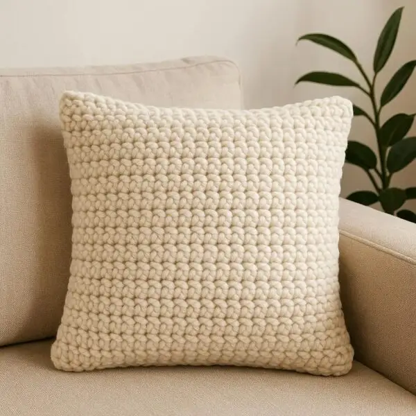 Chunky Crochet Cushion Pattern PDF | Easy Modern Throw Pillow Cover