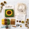 Sunflower Granny Square Pattern PDF | Easy Beginner Blanket Motif Sunflower Granny Square Pattern PDF | Easy Beginner Blanket Motif