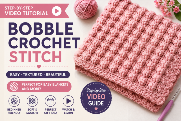 Beautiful Bobble Crochet Stitch Video Tutorial (Step-by-Step)
