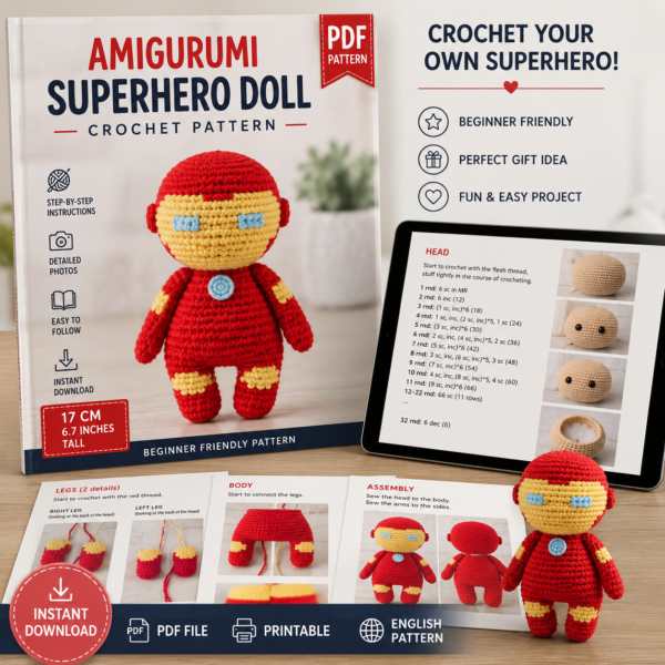 ChatGPT Image May 31, 2026, 11_42_17 PM Amigurumi Doll Pattern PDF | Superhero Crochet Doll Pattern | Cute Character Toy Crochet Tutorial | Digital Download