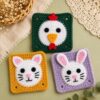 Adorable Animal Crochet Pattern Bundle PDF | Ultimate Chicken Cat Bunny Granny Square Tutorial