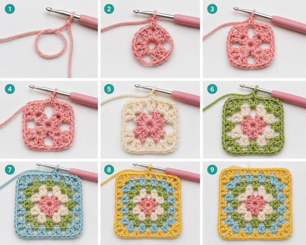 How to Crochet a Granny Square for Beginners (Easy Step-by-Step Guide)