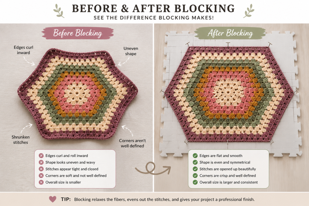 Color-blocked granny hexagon sweater in earthy tone