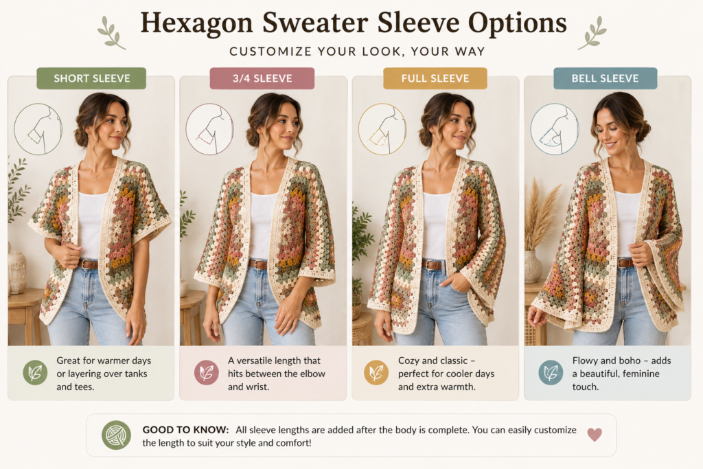 Seaming two hexagon panels for a crochet hexagon jacket
