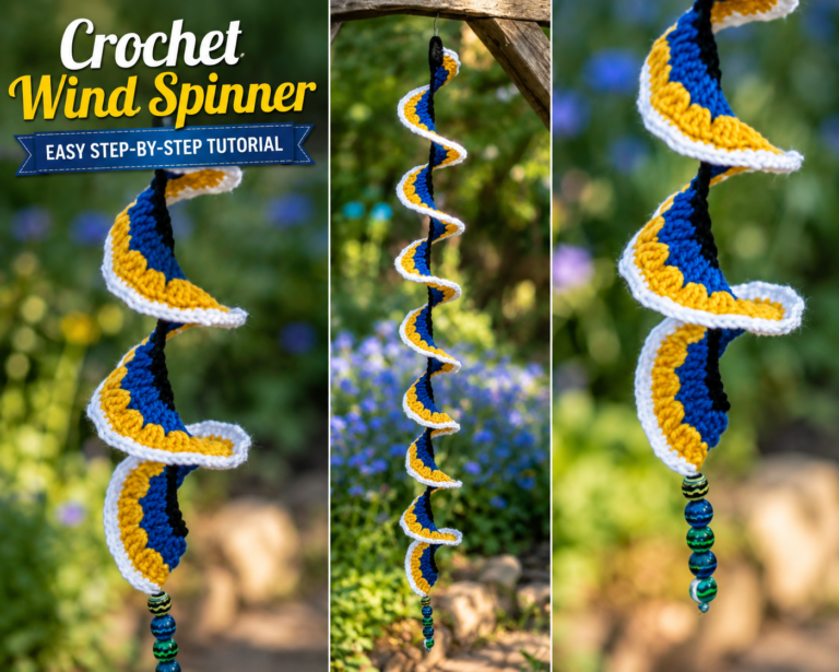 Crochet wind spinner pattern double crochet row