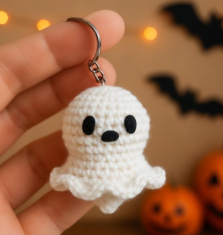 Ghost Crochet Keychain Pattern