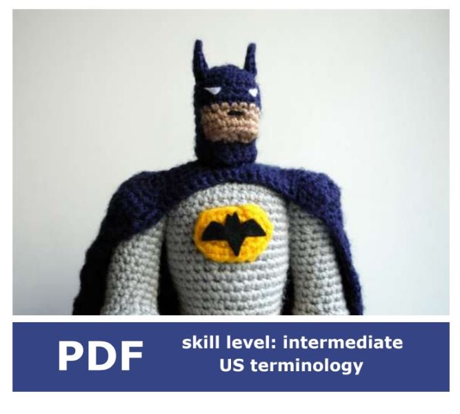 Crochet Batman Amigurumi Pattern PDF – Digital Download