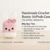 Crochet Bunny AirPods Case: Handmade Milk Cotton Plush Pouch