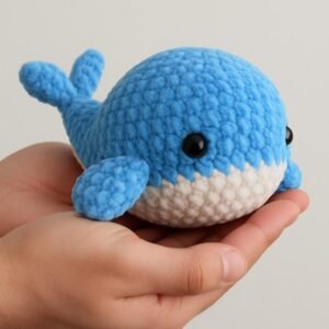 Whale Crochet Pattern PDF | Beginner Friendly No-Sew Amigurumi Plush DIY