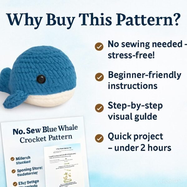 il_fullxfull.7086625636_3f2r.jpg Whale Crochet Pattern PDF | Beginner Friendly No-Sew Amigurumi Plush DIY