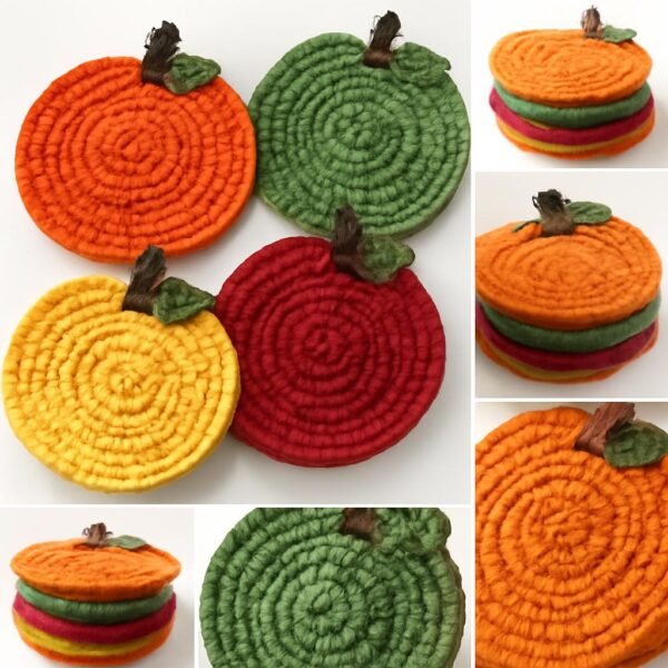 Pumpkin Coaster Crochet Pattern PDF | Beginner-Friendly Fall Decor | Quick Easy Gift | Halloween & Thanksgiving Home