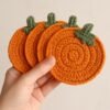 il_fullxfull.7101218512_lbc2.jpg Pumpkin Coaster Crochet Pattern PDF | Beginner-Friendly Fall Decor | Quick Easy Gift | Halloween & Thanksgiving Home