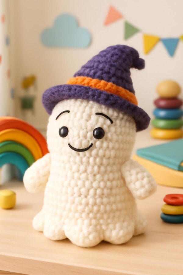 il_fullxfull.7123054024_n4xq.jpg Beginner Crochet Ghost Pattern, Amigurumi Plush PDF, Halloween Witch Hat (Digital Download)