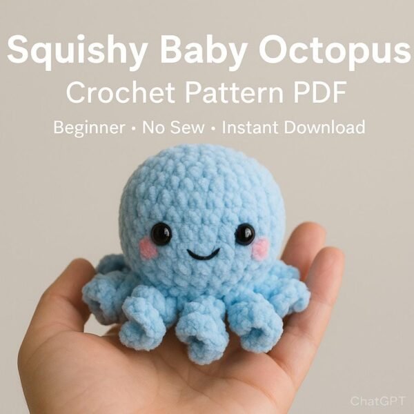 No-Sew Baby Octopus Crochet Pattern | Squishy Amigurumi PDF Tutorial