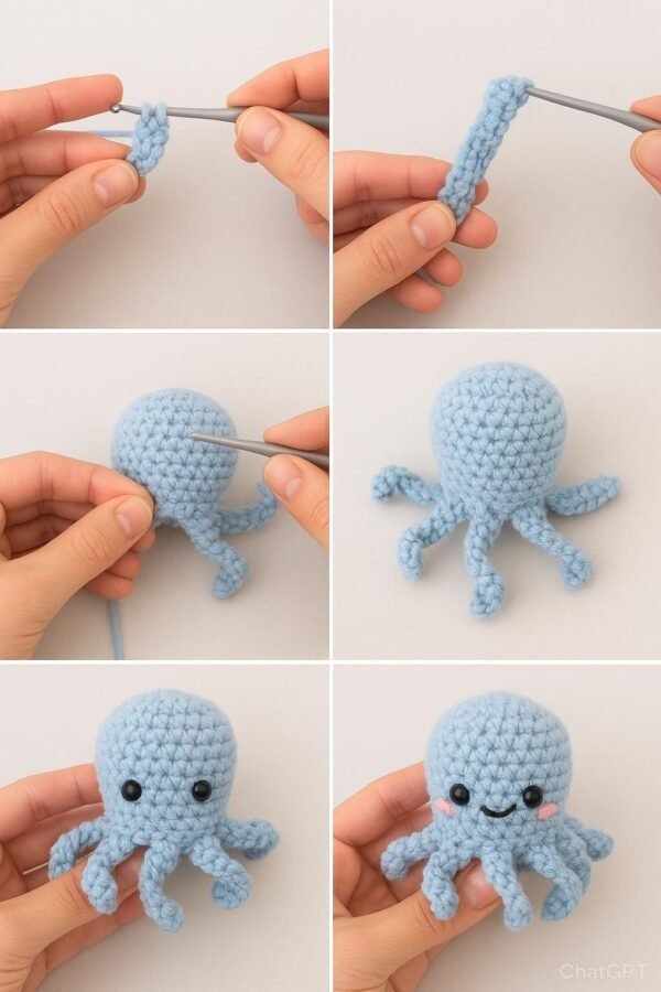 No-Sew Baby Octopus Crochet Pattern | Squishy Amigurumi PDF Tutorial
