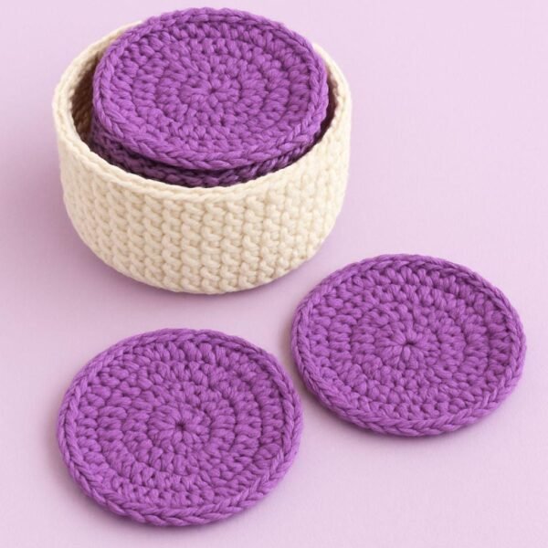 il_fullxfull.7150342990_sjbq.jpg Crochet Coaster Pattern with Holder: Easy Round Coasters (PDF Pattern)