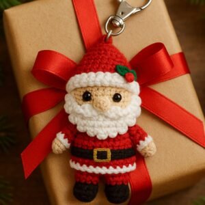 Santa Claus Amigurumi Crochet Keychain Pattern PDF | Beginner Digital File