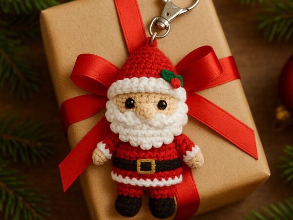 Santa Claus Amigurumi Crochet Keychain Pattern PDF | Beginner Digital File