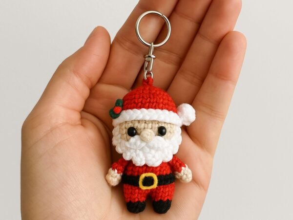 Santa Claus Amigurumi Crochet Keychain Pattern PDF | Beginner Digital File