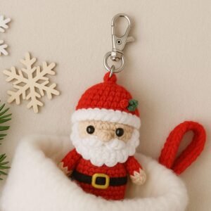 Santa Claus Amigurumi Crochet Keychain Pattern PDF | Beginner Digital File