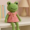 il_fullxfull.7152369858_8qf9.jpg Crochet Frog Doll Pattern | Amigurumi in Dress PDF Tutorial Digital Download