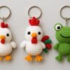 il_fullxfull.7157306980_24xv.jpg Farm Animal Crochet Pattern PDF | Amigurumi Keychains Chicken, Rooster & Frog