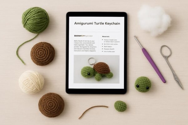 Turtle Crochet Pattern PDF | Beginner-Friendly Amigurumi Keychain DIY