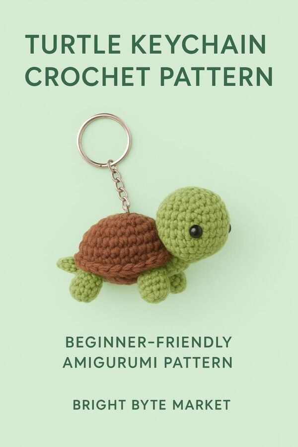 Turtle Crochet Pattern PDF | Beginner-Friendly Amigurumi Keychain DIY