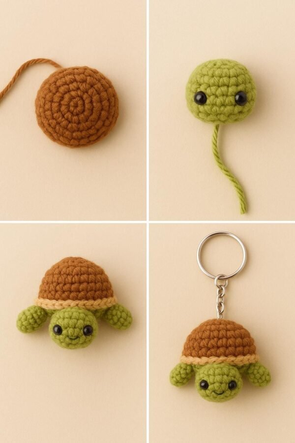 Turtle Crochet Pattern PDF | Beginner-Friendly Amigurumi Keychain DIY