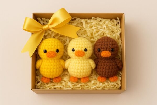 No-Sew Crochet Duck Plush Pattern, Chunky Chenille Amigurumi PDF Digital File, Farm Animal Toy,