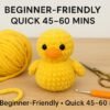 No-Sew Crochet Duck Plush Pattern, Chunky Chenille Amigurumi PDF Digital File, Farm Animal Toy,