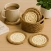 Crochet Coaster Pattern PDF, Round Coasters & Basket Holder, Beginner Crochet Pattern, Modern Home Decor