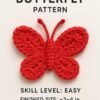 Crochet Butterfly Pattern: Easy Amigurumi Appliqué (PDF Download)