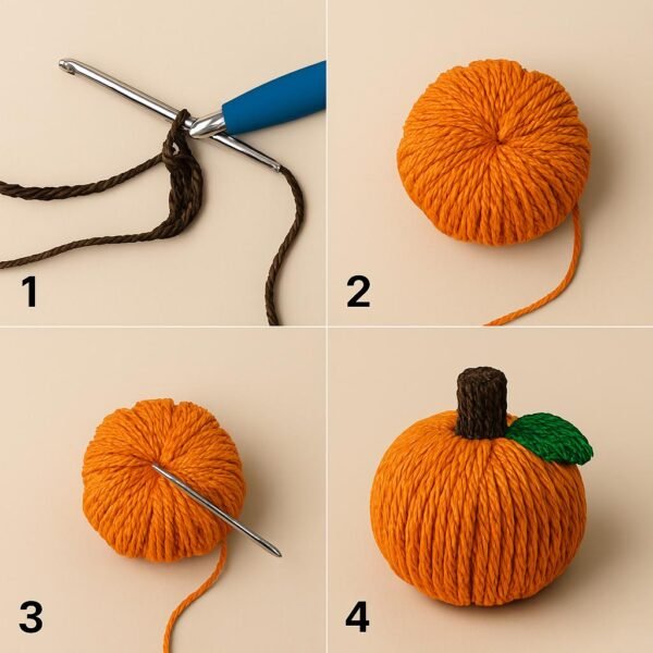 Easy Crochet Pumpkin Pattern, Textured Amigurumi PDF, Fall Halloween Decor (Beginner Friendly)