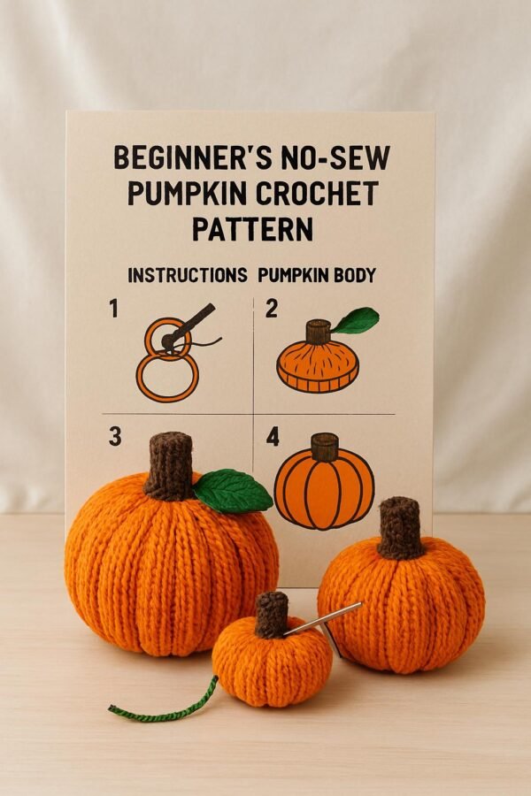 Easy Crochet Pumpkin Pattern, Textured Amigurumi PDF, Fall Halloween Decor (Beginner Friendly)