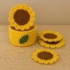Sunflower Coaster Crochet Pattern | Basket, Lid, Trivet (PDF)
