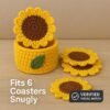 Sunflower Coaster Crochet Pattern | Basket, Lid, Trivet (PDF)