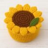 Sunflower Coaster Crochet Pattern | Basket, Lid, Trivet (PDF)