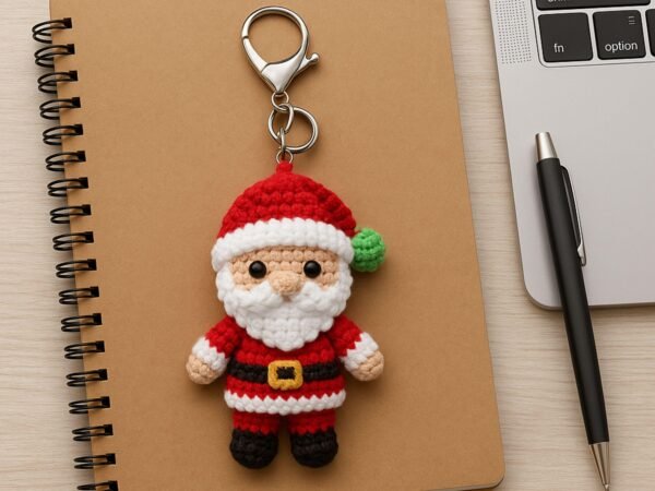 Santa Claus Amigurumi Crochet Keychain Pattern PDF | Beginner Digital File